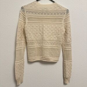 Derek Lam 10 Crosby Ivory Cream Scalloped Knit Sweater XS Lightweight